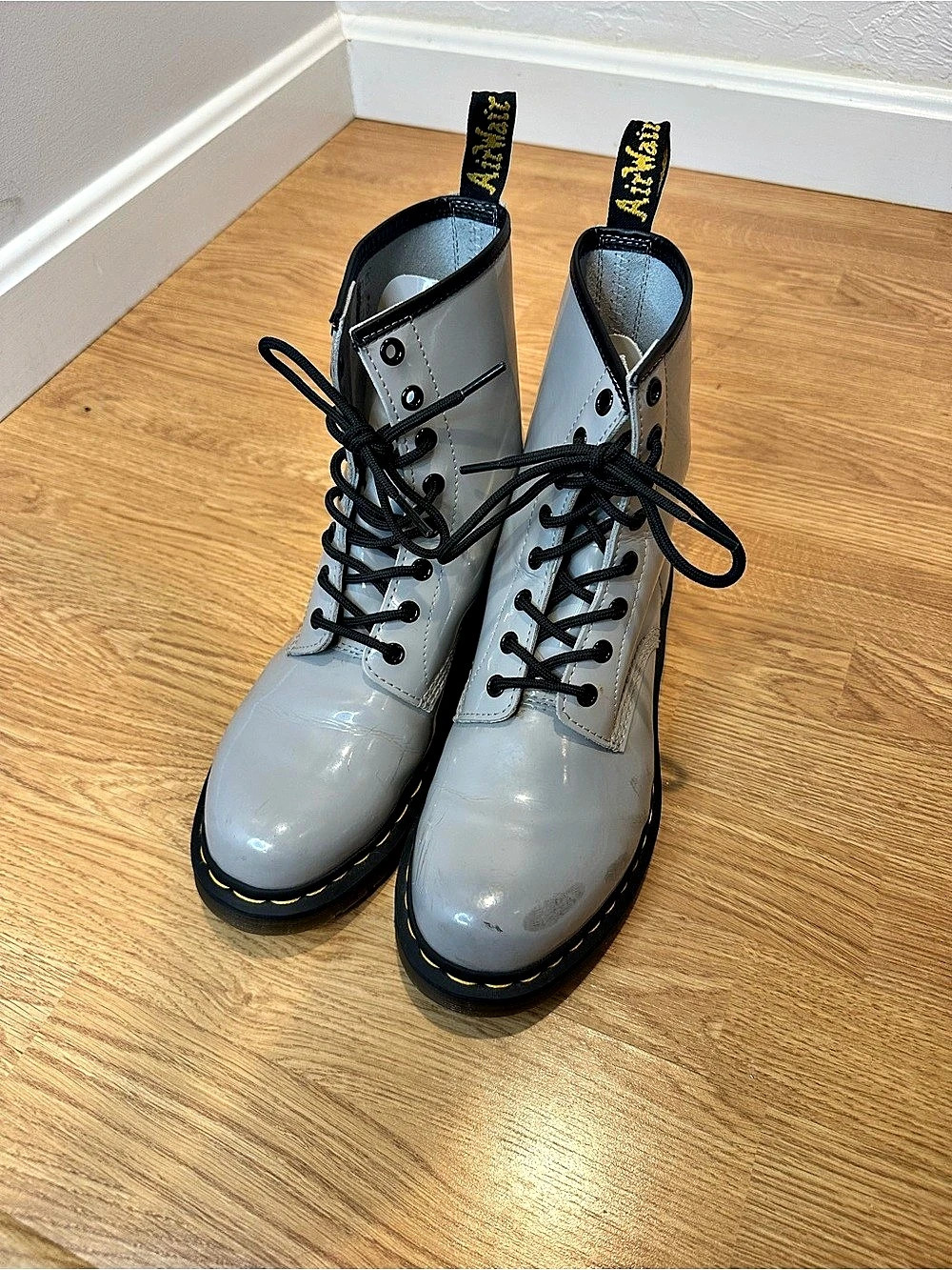 Dr. Martens 1460 Patent Lamper 8-Eye Boots Gray US 10